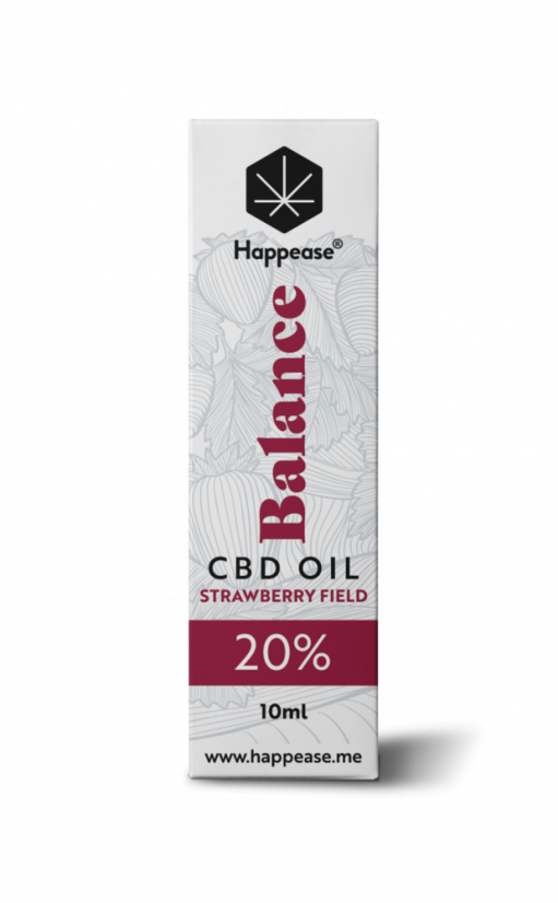 Happease Balance CBD Oil Strawberry Field, 20% CBD, 2000mg, 10 ml