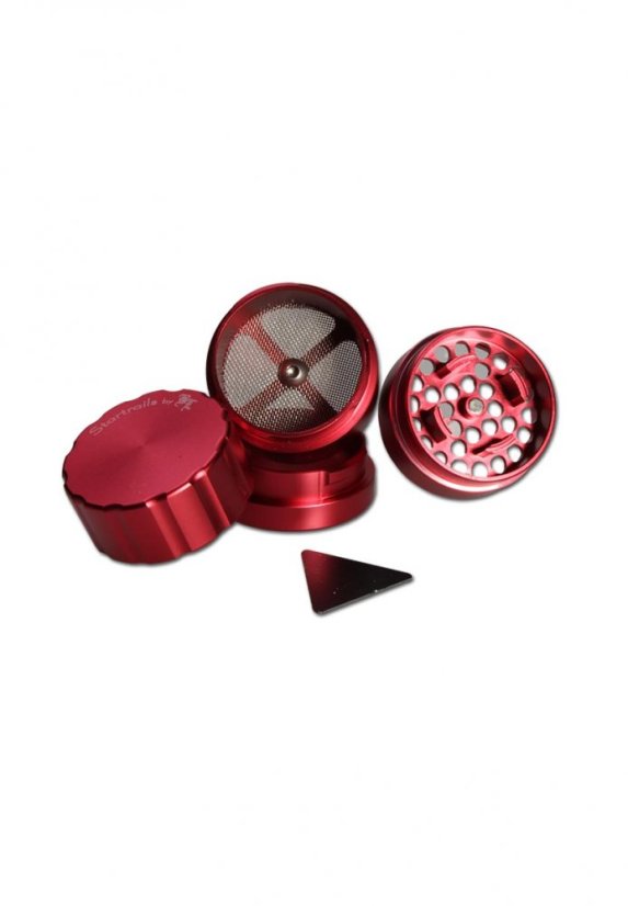 Startrails Aluminum grinder 4-piece red, 42x56mm