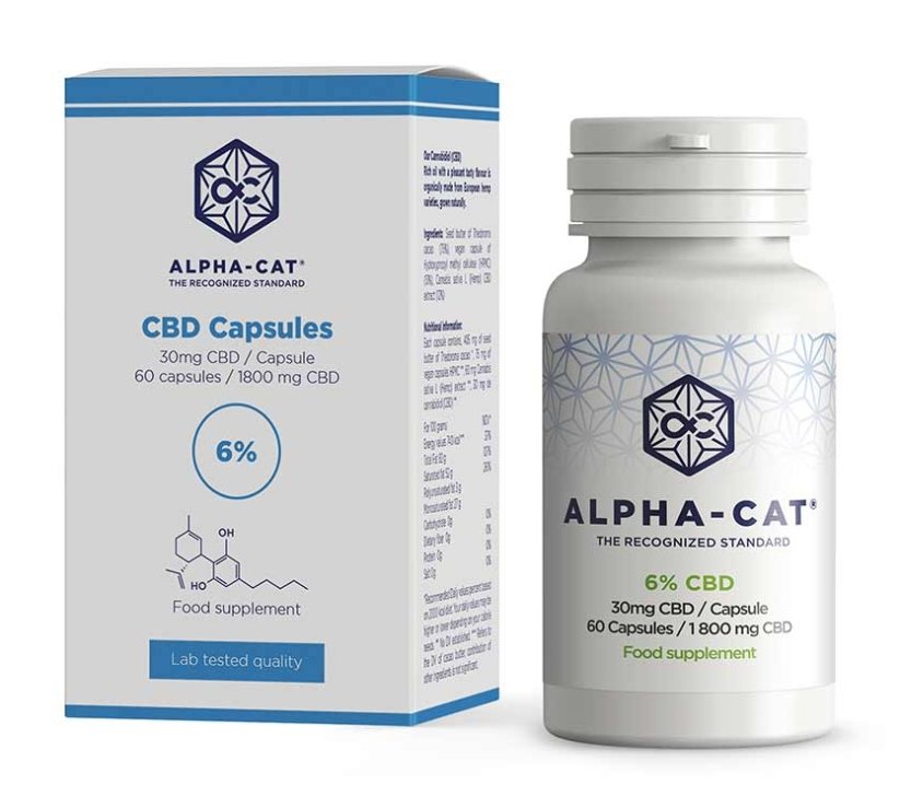 Alpha-CAT Gélules CBD 60x30mg, 1800 mg