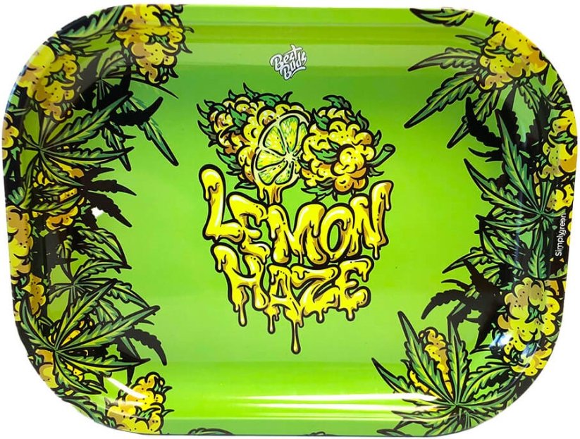 Best Buds Tavă de rulare în cutie subțire cu depozitare, Lemon Haze