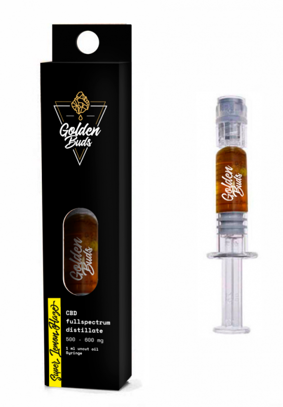 Golden Buds CBD 濃縮物スーパー レモン ヘイズ シリンジ入り、60%、1 ml、600 mg