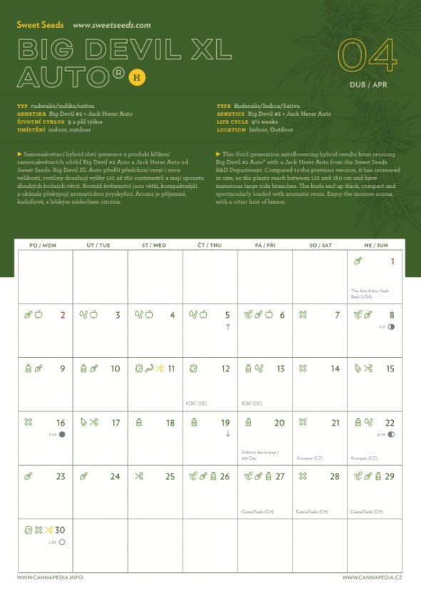 Edice Kalendářů Cannapedia 2018 + 7 semínek