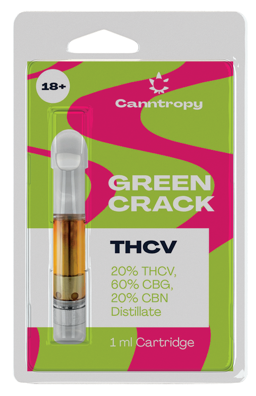 Canntropy THCV Cartridge Green Crack - 20 % THCV, 60 % CBG, 20 % CBN, 1 Ml