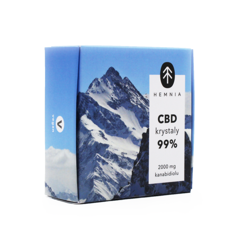 Hemnia CBD cristales 99 %, 2000 mg CBD, 2 gramos