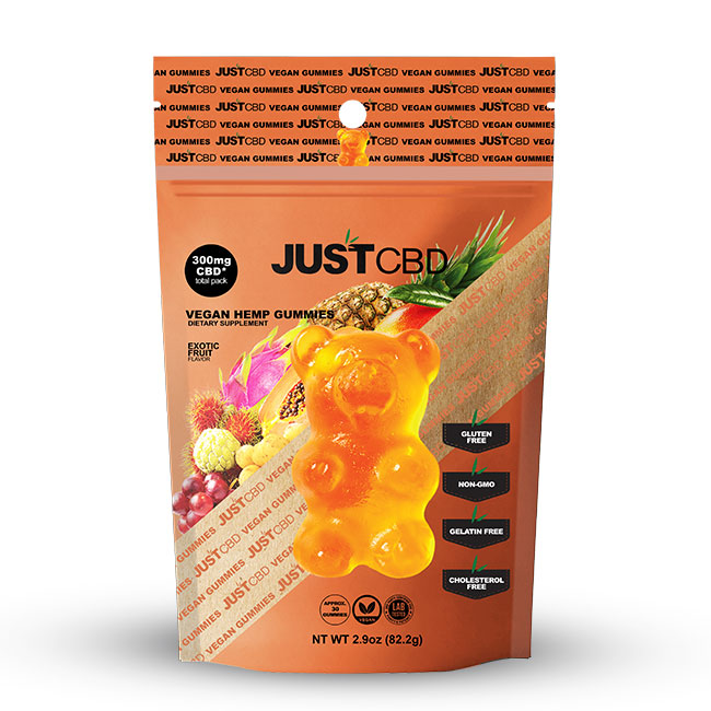 JustCBD veganske gumene bombone Egzotično Voće 300 mg CBD