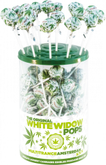 Cannabis White Widow Pops – Recipiente de exibição (100 pirulitos)