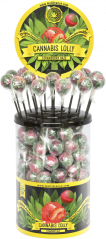Cannabis Strawberry Haze Lollies – Displaybehälter (100 Lollies)