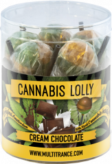 Lecca lecca di cioccolato con crema alla cannabis – Confezione regalo (10 lecca lecca), 24 scatole in cartone