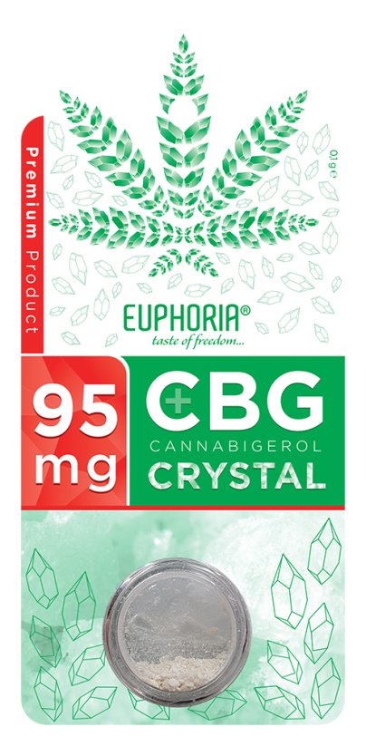 Euphoria ピュア CBG クリスタル 95 mg、0.1 g