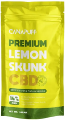 CanaPuff CBD ヘンプフラワー レモンスカンク、CBD 14%、1g - 10g