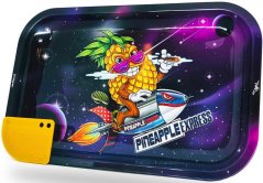 Best Buds Superhigh Pineapple Express Large Metal Rolling Tray with Magnetic Grinder Card