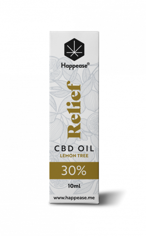 Happease Relief CBD olje limoninega drevesa, 30% CBD, 3000 mg, 10 ml