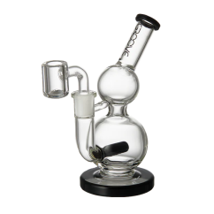 Groove Micro Round Glass Rig, Clear and Black