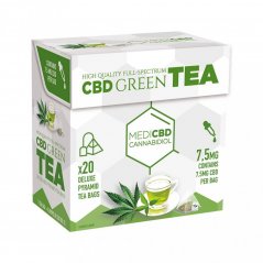 Chá verde MediCBD - saquetas de chá em pirâmide com CBD, 30g