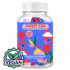 Sweet CBD Gumisie Summer Berry Vegan 500 mg CBD, 50 x 10 mg, 108 g