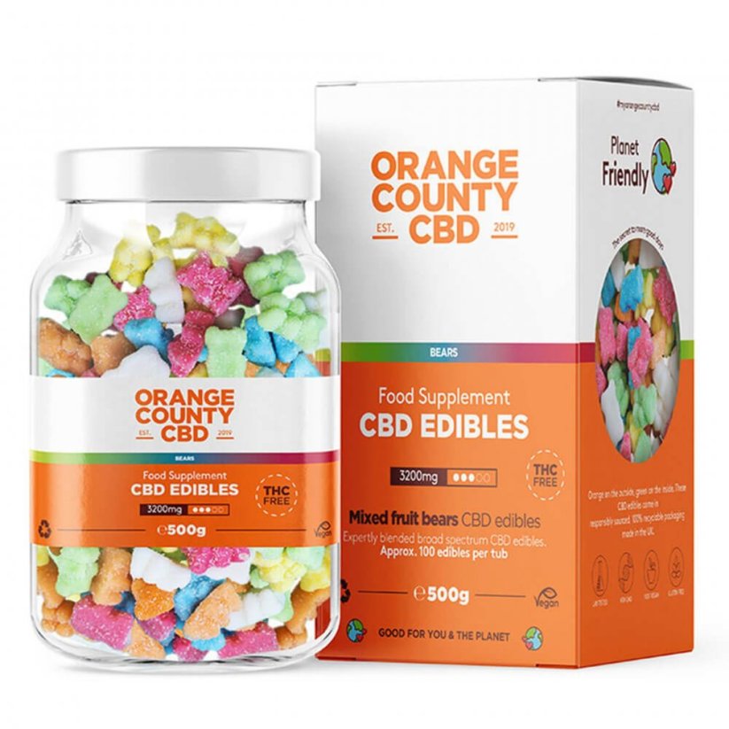 Orange County CBD Gummies Bears, 100 adet, 3200 mg CBD, 500 g