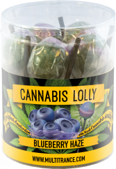 Cannabis Blueberry Haze Lollies – dovanų dėžutė (10 saldainių), 24 dėžutės kartoninėje dėžutėje