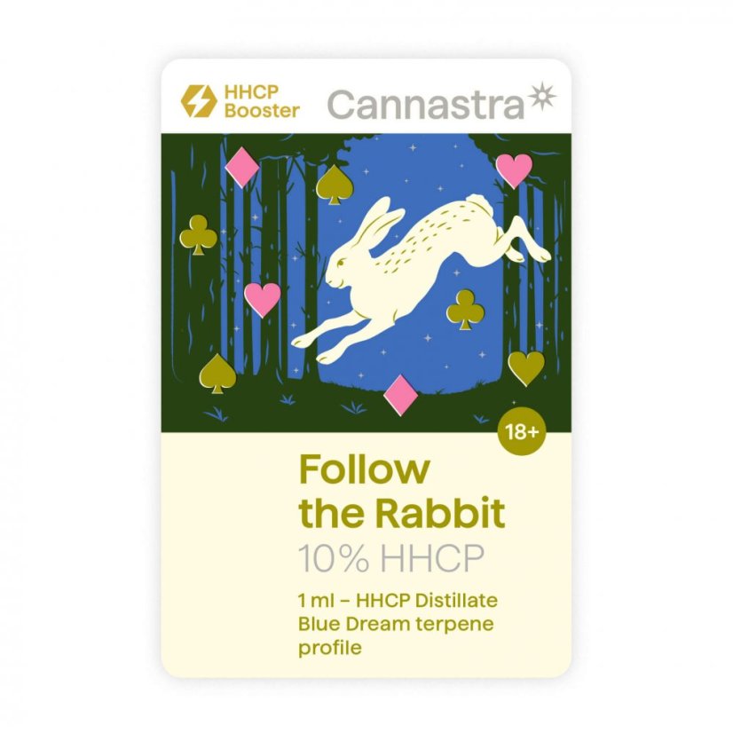 Cartuccia Cannastra HHCP Follow the Rabbit (Blue Dream), 10 %, 1 ml