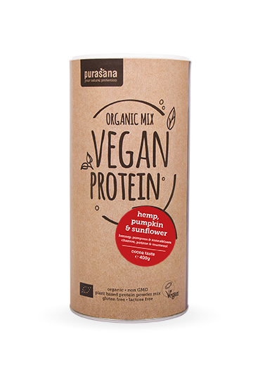 Purasana Vegan Protein MIX BIO 400g kakaó (tök, napraforgó, kender)