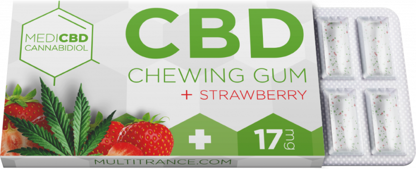 MediCBD Strawberry CBD tyggegummi (17 mg CBD), 24 æsker i display