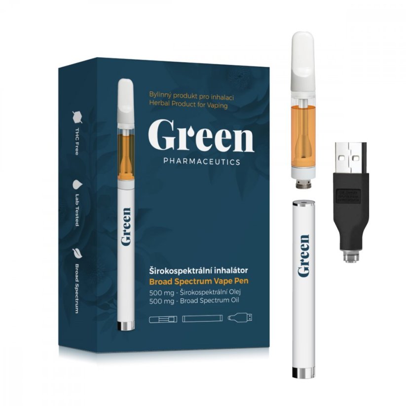 Green Pharmaceutics Kit de inhalare cu spectru larg - Original, 500 mg CBD