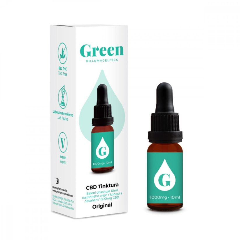Green Pharmaceutics Original CBD tinktur - 10%, 1000 mg, 10 ml