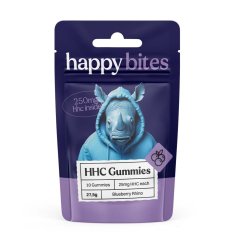 Happy Bites HHC Gummies Blueberry Rhino, 10 stk x 25 mg, 250 mg
