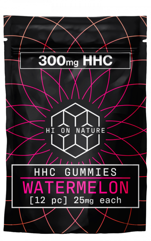 Hi on Nature HHC Gomas de Melancia Azeda, 300 mg, 12 unid.