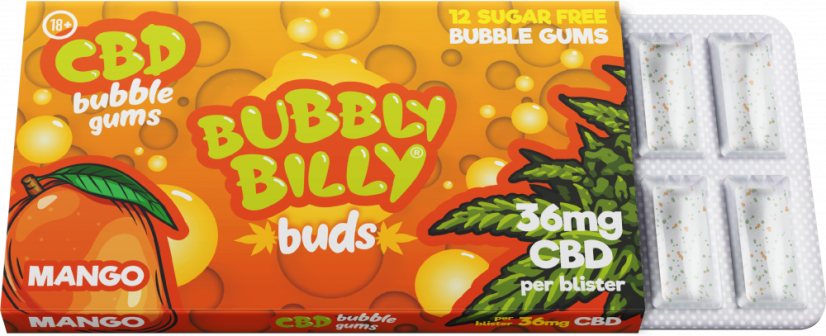 Bubbly Billy Žuvacia guma s príchuťou manga (36 mg CBD)