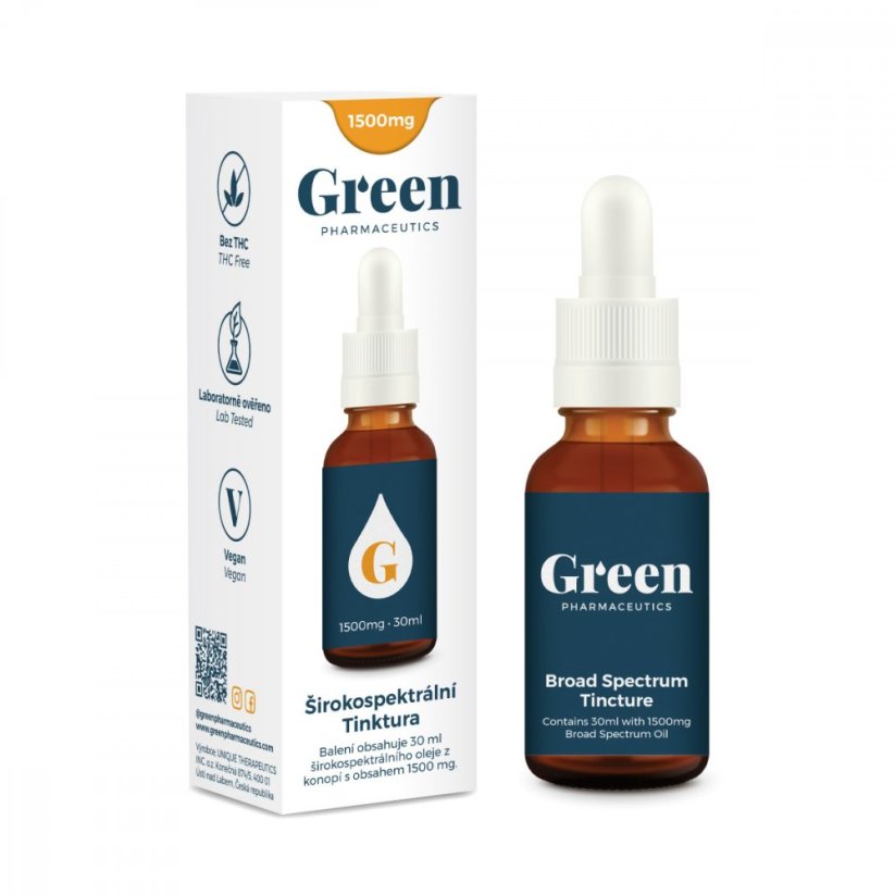 Green Pharmaceutics Bredt spekter tinktur, 5 %, 1500 mg CBD, 30 ml