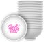 Best Buds Silikoninis maišymo dubuo 7 cm, baltas su rožiniu logotipu