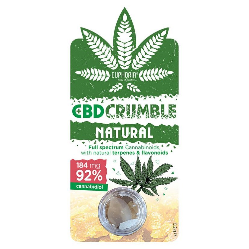 Euphoria Естествено CBD Crumble (184 mg до 460 mg CBD)