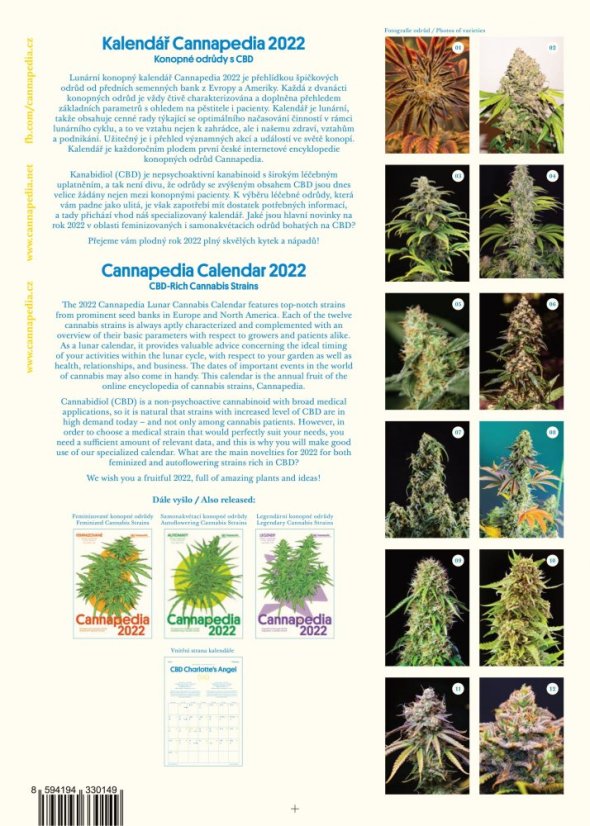 Cannapedia Kalender 2022 - CBD-rijk hennep stammen + 2x zaad (Kannabia een Seedstockers)