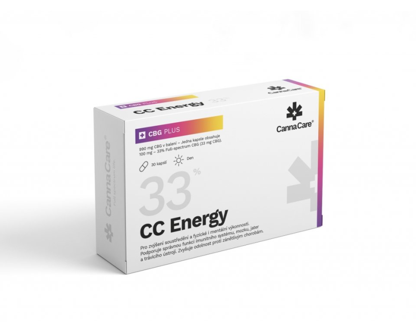 CannaCare CC Enerģija kapsulas ar CBG 33%, 990 mg