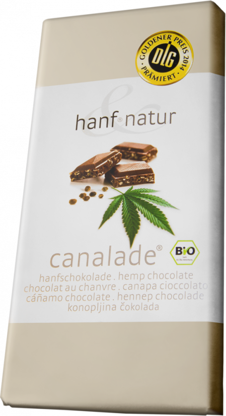 Canalade Bio økologisk hamp mælkechokolade - karton (10 barer)