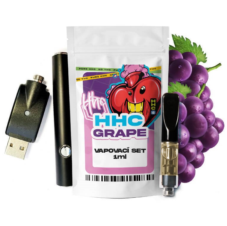 Чешки CBD HHC комплект батерия + патрон грозде, 94 %, 1 ml