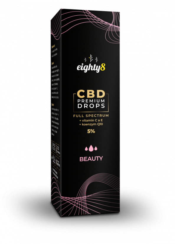 Eighty8 Beauty CBD Drops, 5%, 10 ml, 500mg