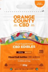 Orange County CBD Şişeler, mini tutma çantası, 100 mg CBD, 6 adet, 25 g