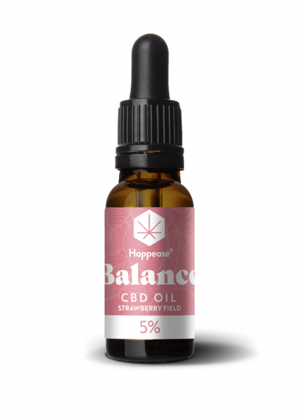 Happease Balance CBD-olja jordgubbsfält, 5% CBD, 500 mg, 10 ml