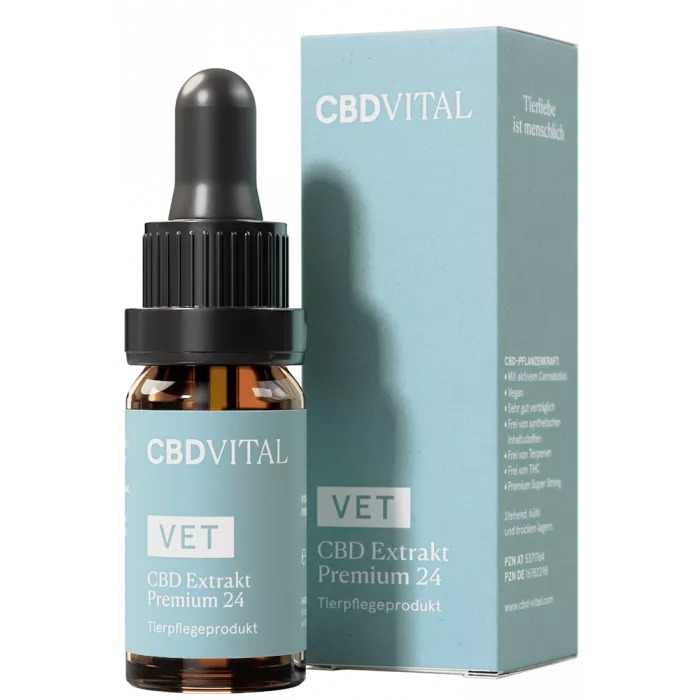 CBD VITAL VET CBD 24 Extrakt Premium - Конопляна олія для великих тварин, 10 мл