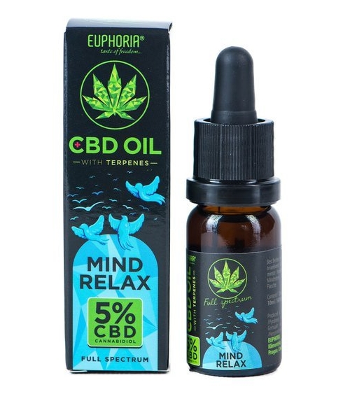Euphoria CBD olej 5% s terpény, 10 ml, 500 mg - Mind Relax
