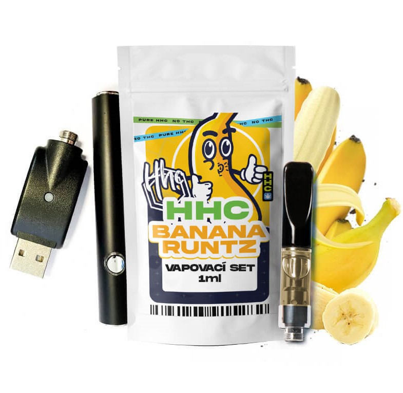 Set CBD HHC ceco Batteria + Cartuccia Banana Runtz 94 %, 1 ml