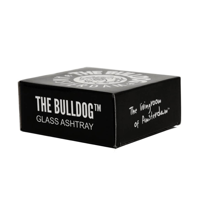 Der Bulldog Original Aschenbecher aus schwarz-weißem Glas