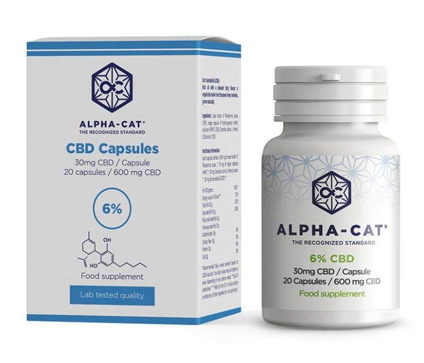 Alpha-CAT CBD Capsule CBD 20x30mg, 600 mg