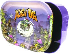 Best Buds Thin Box Rolling Tray with Storage, Alien OG