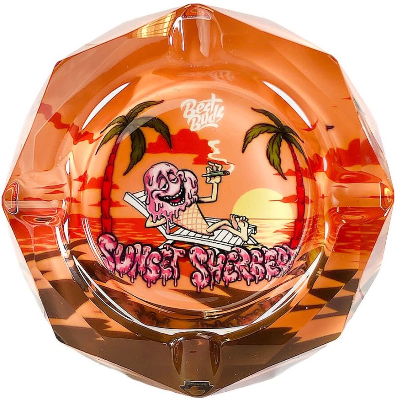 Best Buds Cendrier en cristal avec coffret cadeau, Sunset Sherbet