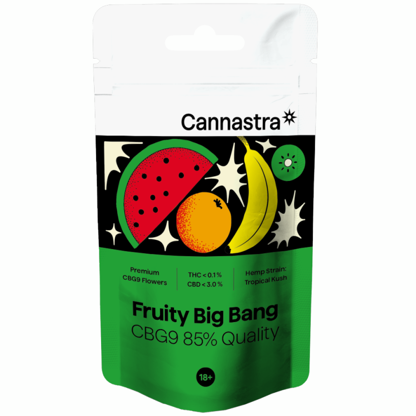 Cannastra CBG9 Flor Fruity Big Bang, CBG9 85% de qualidade, 1g - 100g