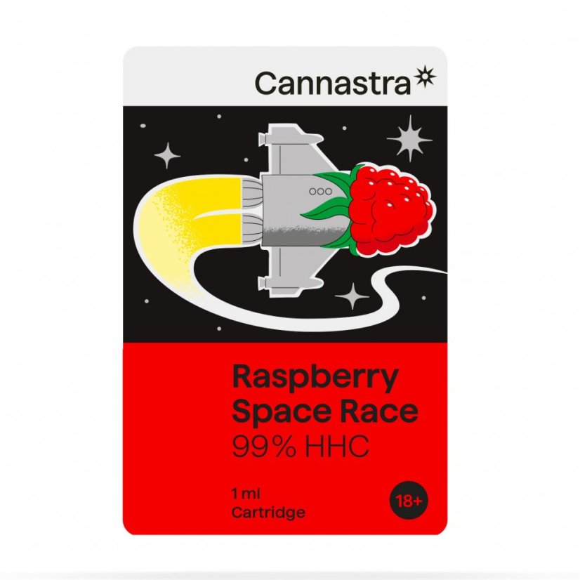 Cannastra HHC kartuša Raspberry Space Race, 99 %, 1 ml