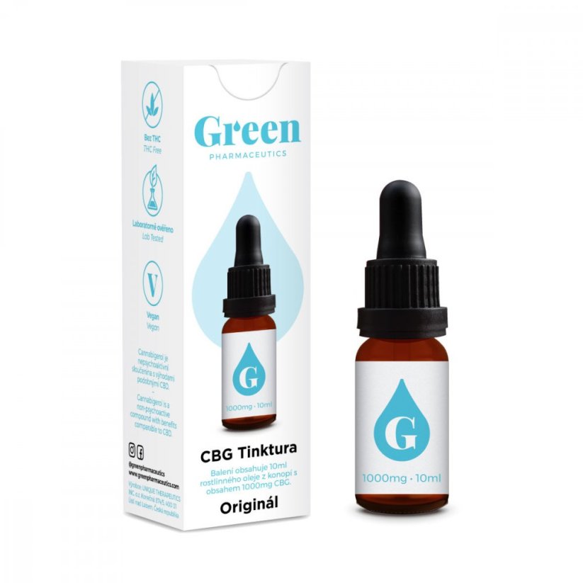 Green Pharmaceutics Tintura Oriġinali CBG - 10 %, 1000 mg, 10 ml