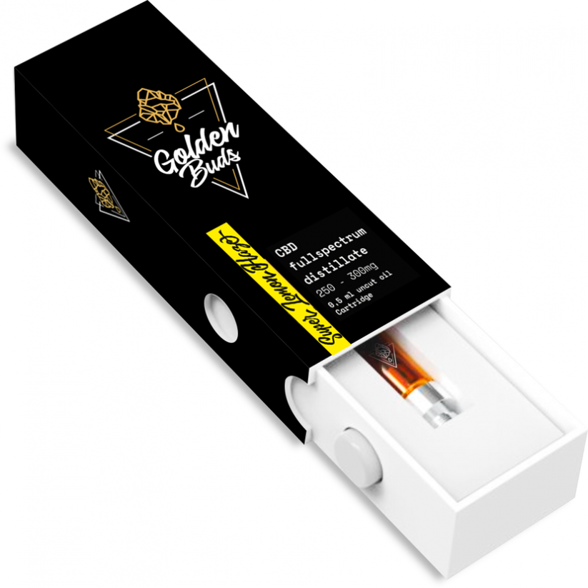 Golden Buds Vaping Kit, alla 5 i 1 uppsättning, 60% CBD, 1500 mg